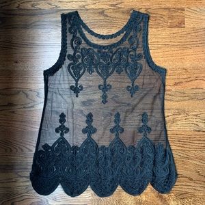 Black Lace Swim Coverup